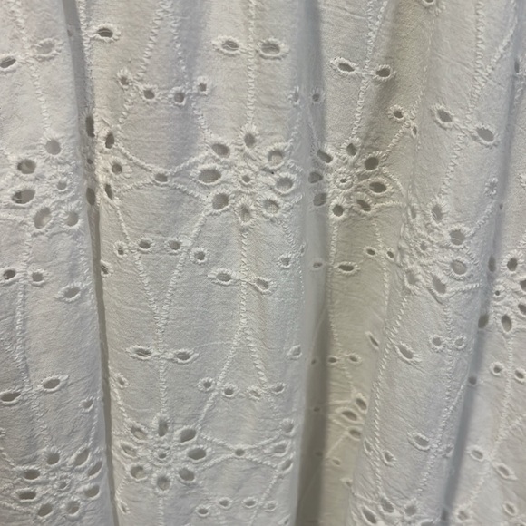 Nicole Miller New York Cotton Eyelet White Sleeveless A line Dress size small - Picture 6 of 10